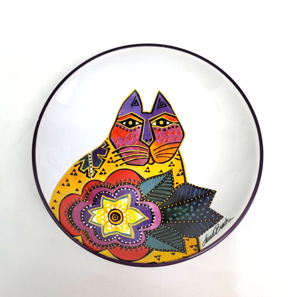 Laurel Burch Carlotta Cat Plate Designer Cat Plate Cat Lovers Saucer